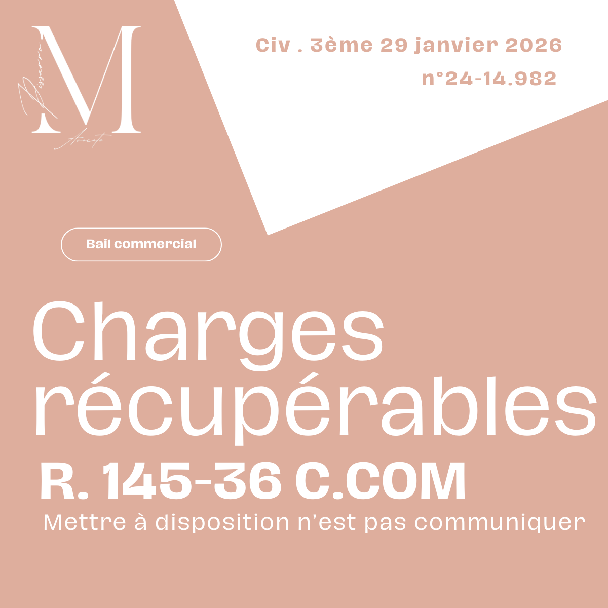 ⚖️ Bail commercial : “les justificatifs sont à disposition” ne suffit plus