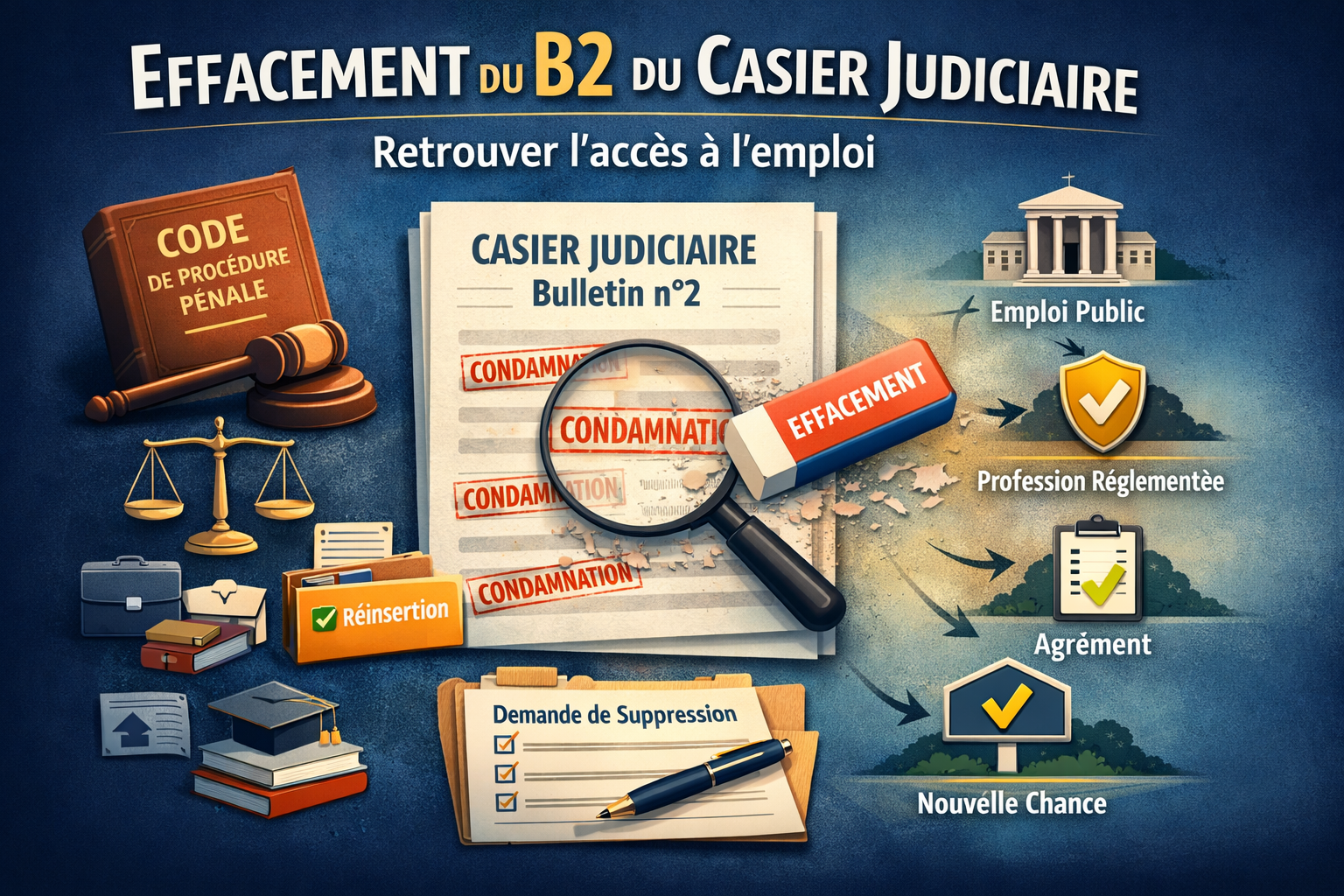 Effacement du B2 du casier judiciaire : comment retrouver l’accès à l’emploi ?